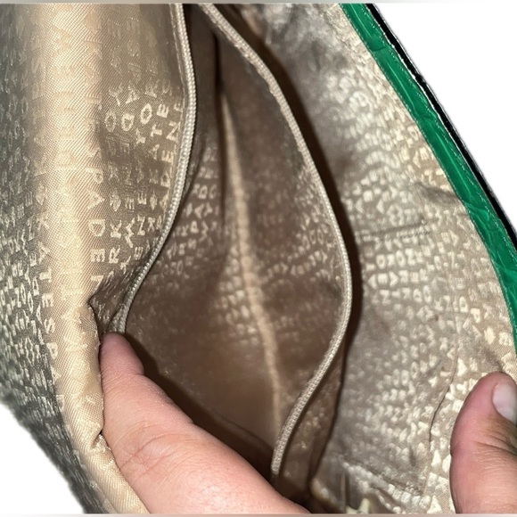 Kate Spade Orchard Valley Fiona Flap Green Leather Croc Embossed Crossbody Bag - Picture 6 of 11